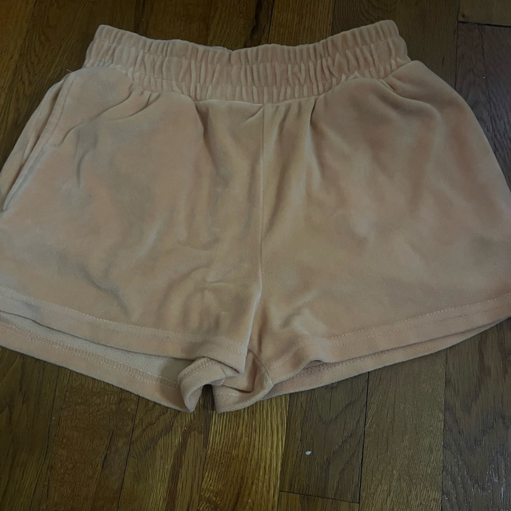 Orange suzette collection velvet/suede shorts